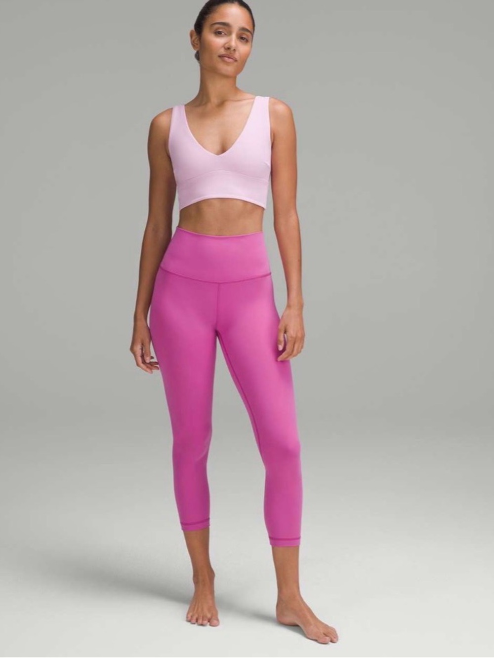 Lululemon Align High Rise Crop Legging 23" Pow Pink Tone Size 6